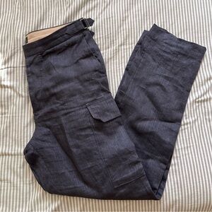 Banana Republic Blue Linen Cargo Pants (33)